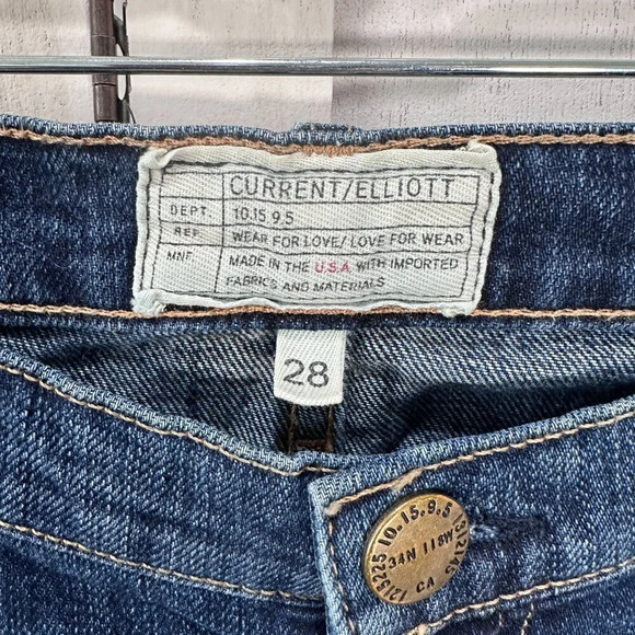 Current/Elliot The Cropped Straight Raw Hem Jeans - Picture 6 of 10